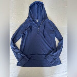 Aerie Blue Button-Up Hoodie